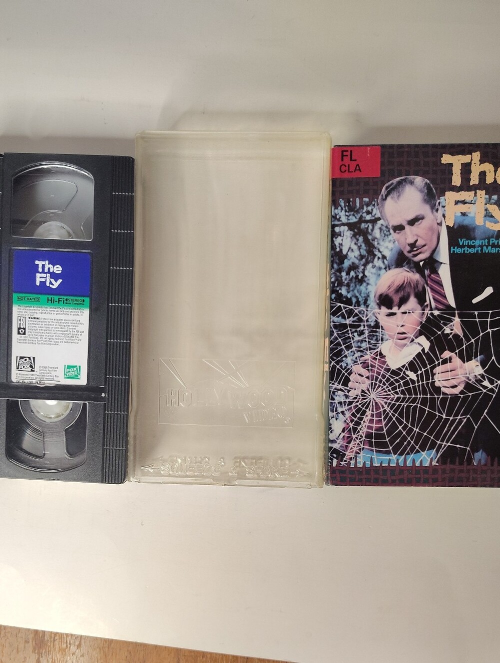 The Fly 1958 VHS SciFi  Vincent Price H. Marshall Hollywood Video W/ Case